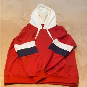 Unisex Stripe contrast sleeve hoodie